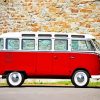 Red Volkswagen Combi paint by numbers