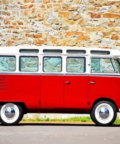 Red Volkswagen Combi paint by numbers