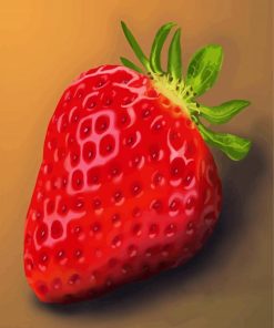 Red Strawberry Fruit paint by numbers