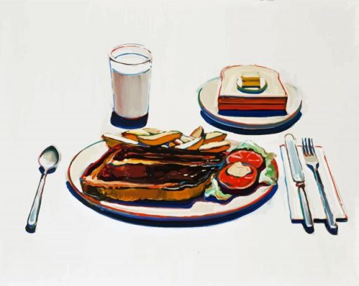 Roast Beef Dinner By Thiebaud paint by numbers