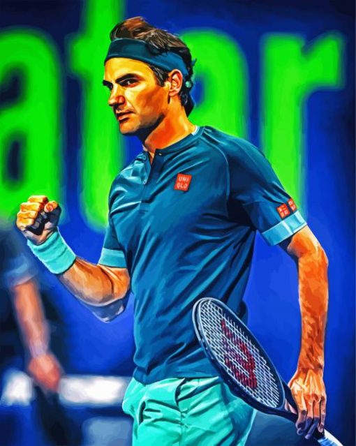 Roger Federer Tennis paint by number