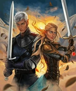 Rowan And Aelin Throne Of Glass paint by numbers