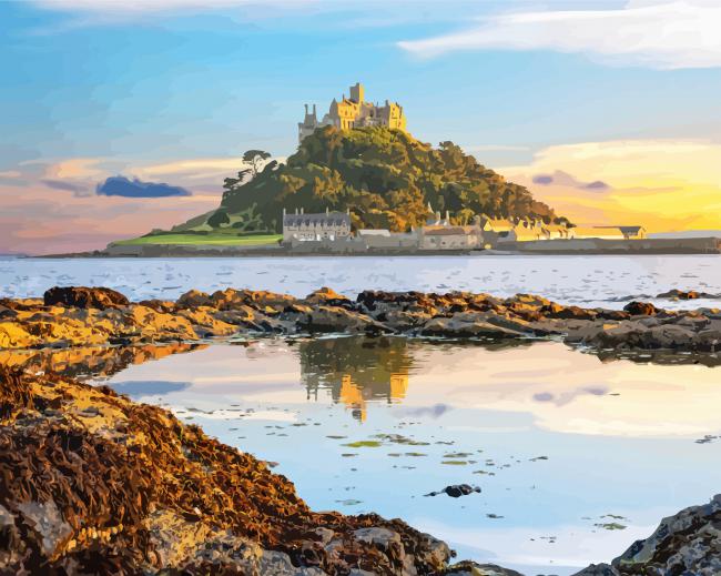 Saint Michael's Mount Cornwall paint by number
