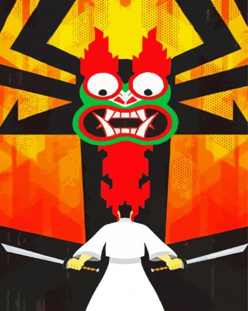 Samurai Jack Vs Aku paint by number