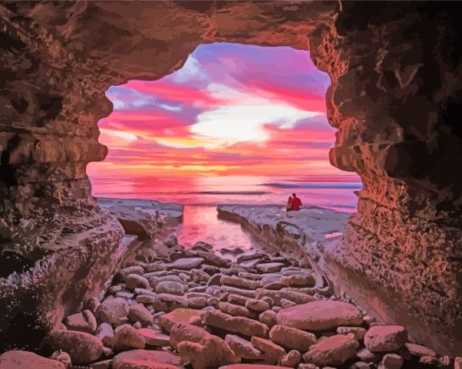 San Diego Sunset Cave paint by numbers