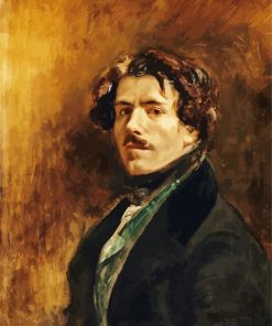 Self Portrait With Green Vest Delacroix Eugène paint by number