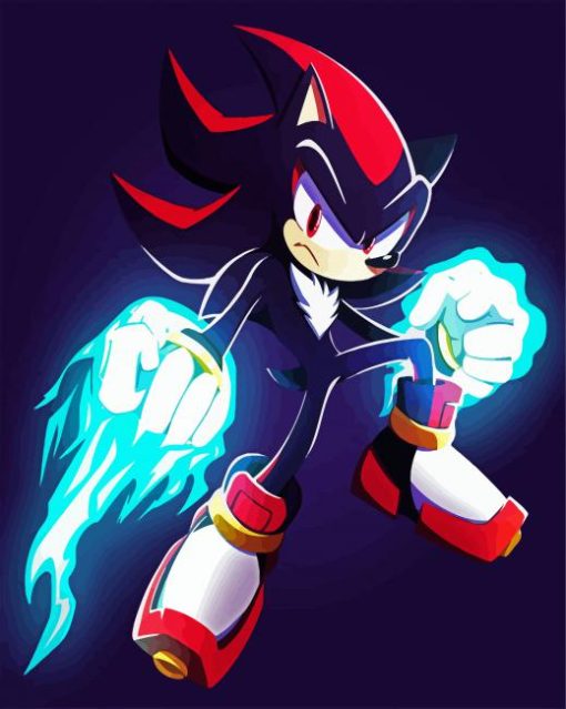 Shadow The Hedgehog paint by numbers