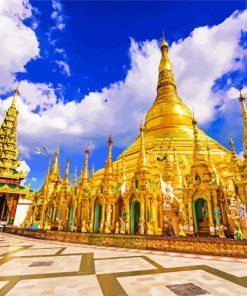 Shwedagon Pagoda Burma paint by numbers