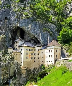 Slovenia Predjama Castle paint by number