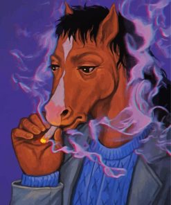 Smoking Bojack Horseman paint by numbers