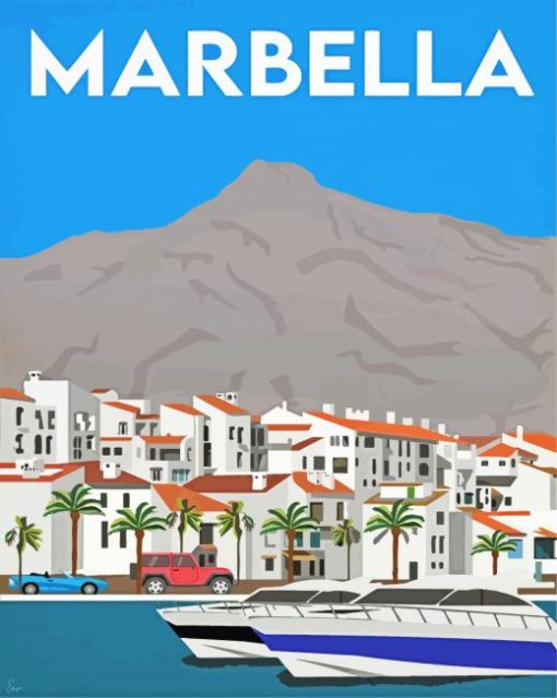 Spain Marbella Poster paint by numbers