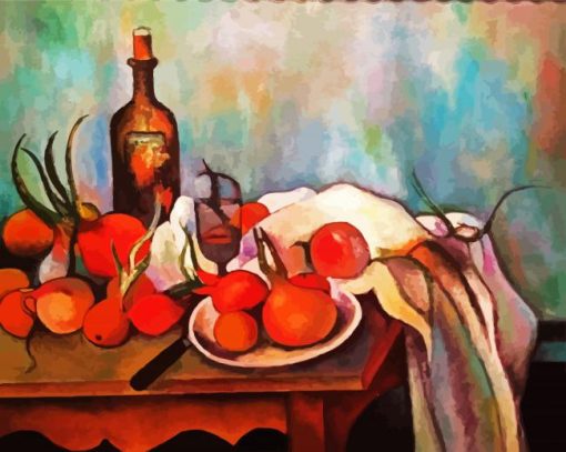 Still Life With Onions Cezanne paint by numbers