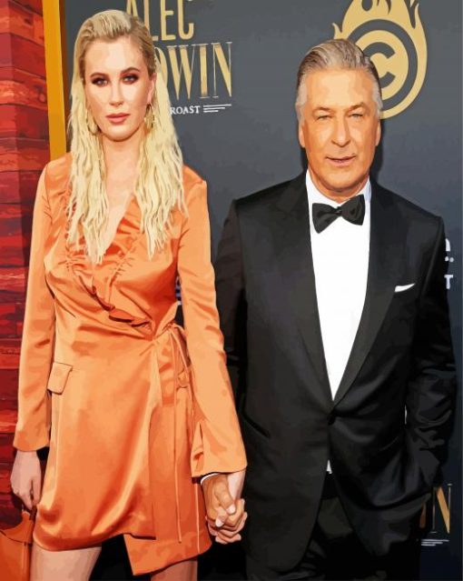 Stylish Hilaria And Alec Baldwin paint by numbers