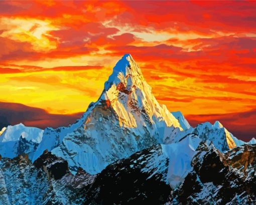 Sunset At Mt Himalayas paint by numbers