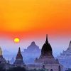 Sunset In Bagan Myanmar paint by number