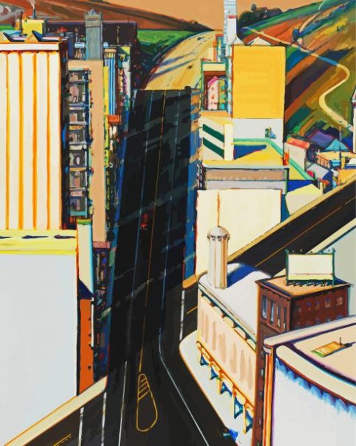 Sunset Streets By Thiebaud paint by numbers