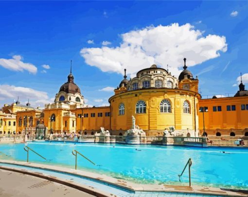 Széchenyi Thermal Bath Budapest paint by number