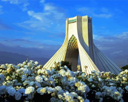 Tehran Azadi Tower paint by numbers