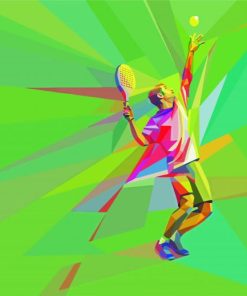 Tennis Player Pop Art paint by number