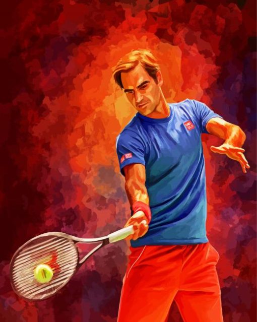 Tennis Player Roger Federer paint by number