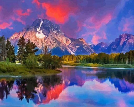 Teton County Wyoming paint by numbers