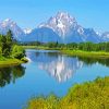 Teton Range Snake River Wyoming paint by numbers