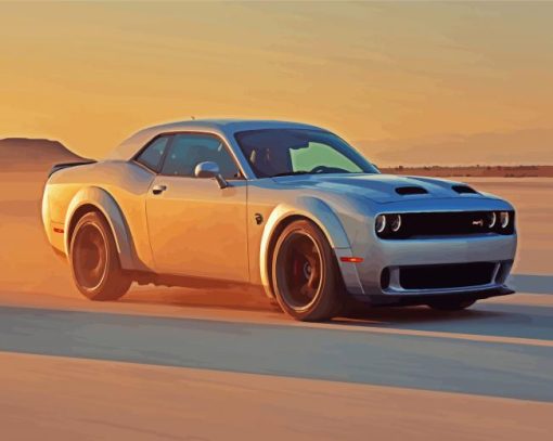 The Dodge Challenger Hellcat paint by numbers