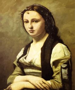 The Woman With A Pearl By Corot paint by number