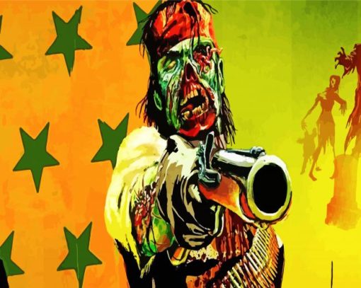 The Zombie Gunslinger paint by number