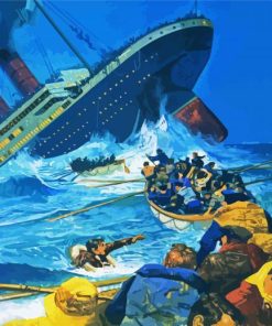 Titanic Ship Drowning paint by number