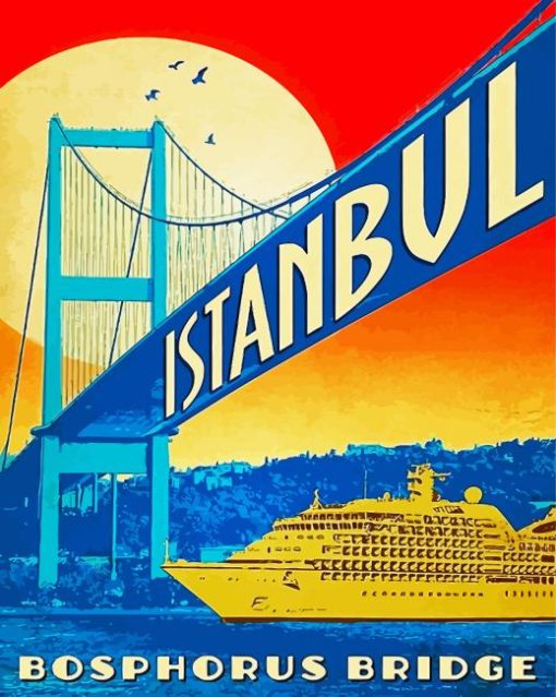 Turkey Bosphorus Bridge Poster paint by number