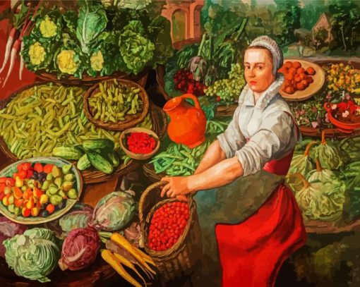 Vegetables Seller paint by numbers