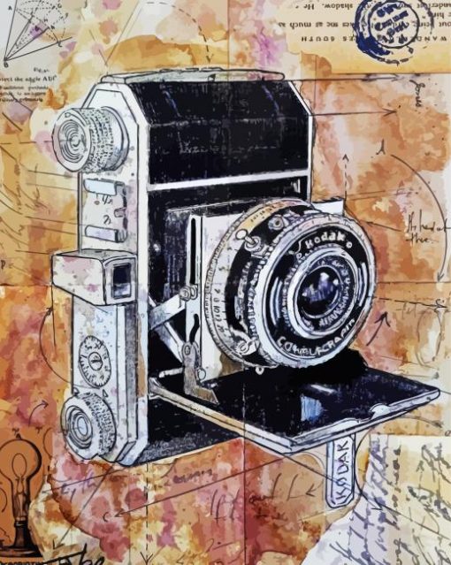 Vintage Camera Art paint by number