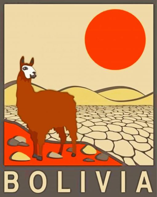 Visit Bolivia Poster paint by number