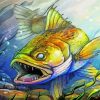 Walleye Fish Art paint by numbers