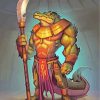 Warrior Crocodile Art paint by number