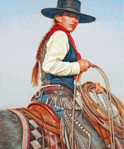 Western Cowgirl paint by number