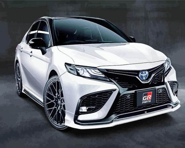 White Toyota Avalon Car paint by numbers