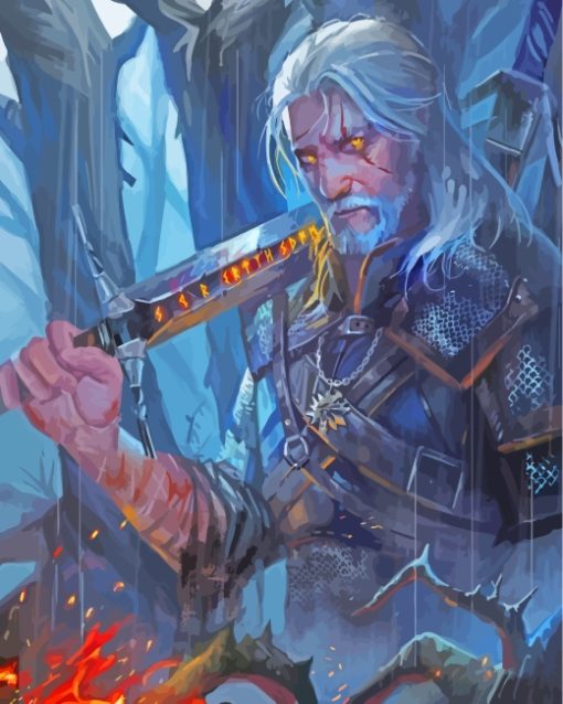 Witcher Geralt Of Rivia Art paint by numbers