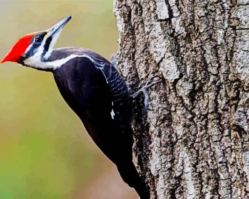 Woodpecker Bird paint by numbers