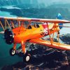 Yellow Biplane paint by number