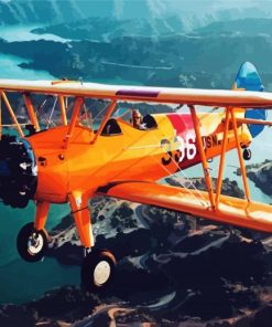 Yellow Biplane paint by number