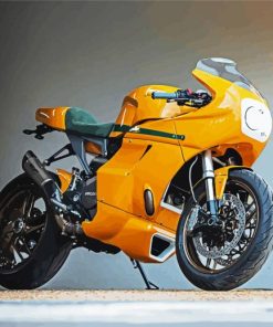 Yellow Ducati Motor paint by numbers