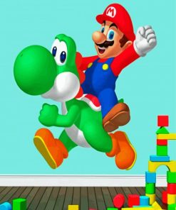 Yoshi And Mario paint by numbers