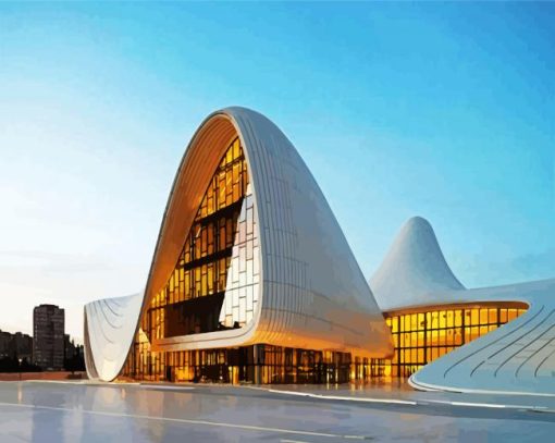 Zaha Hadid Museum In Baku paint by number