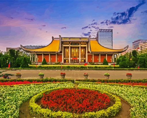 Zhongshan Memorial Hall Taipei Taiwan paint by number