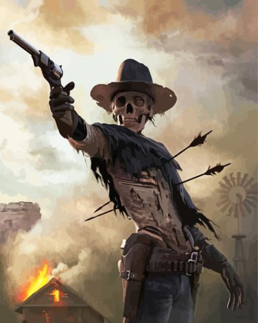 Zombie Gunslinger paint by number