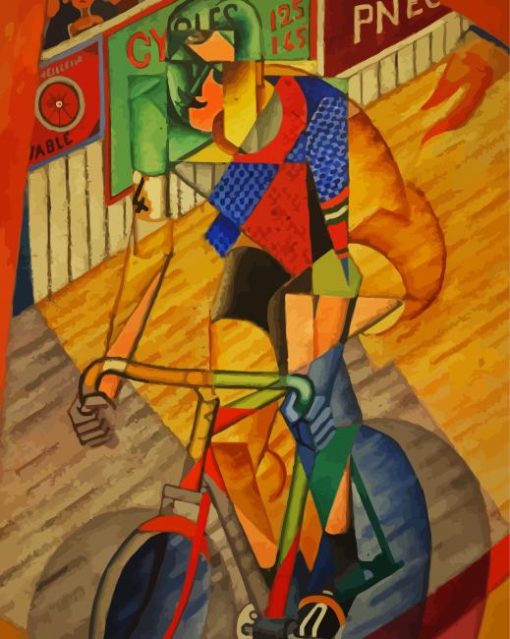 Abstract Cyclist paint by numbers