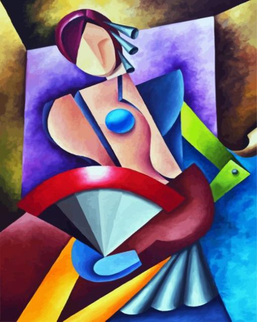 Abstract Cubism Woman paint by numbers