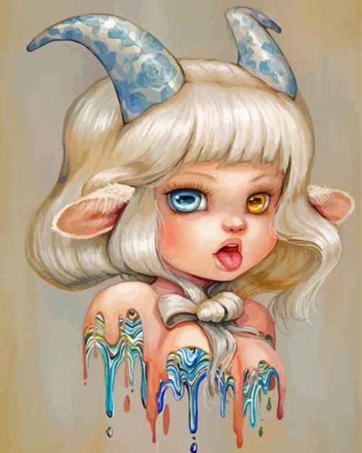 Adorable Capricorn paint by numbers